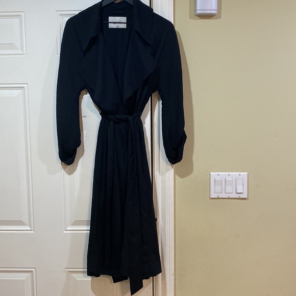 New Aritzia Babaton black Drape Trench Coat duster - Picture 3 of 6